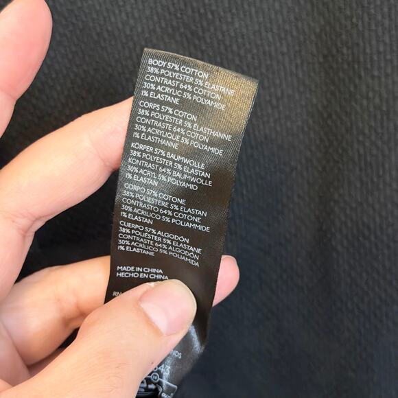 Free People Switch It Up Thermal Top M Black Waffle Hippie Crochet Warm Cozy - Picture 8 of 8